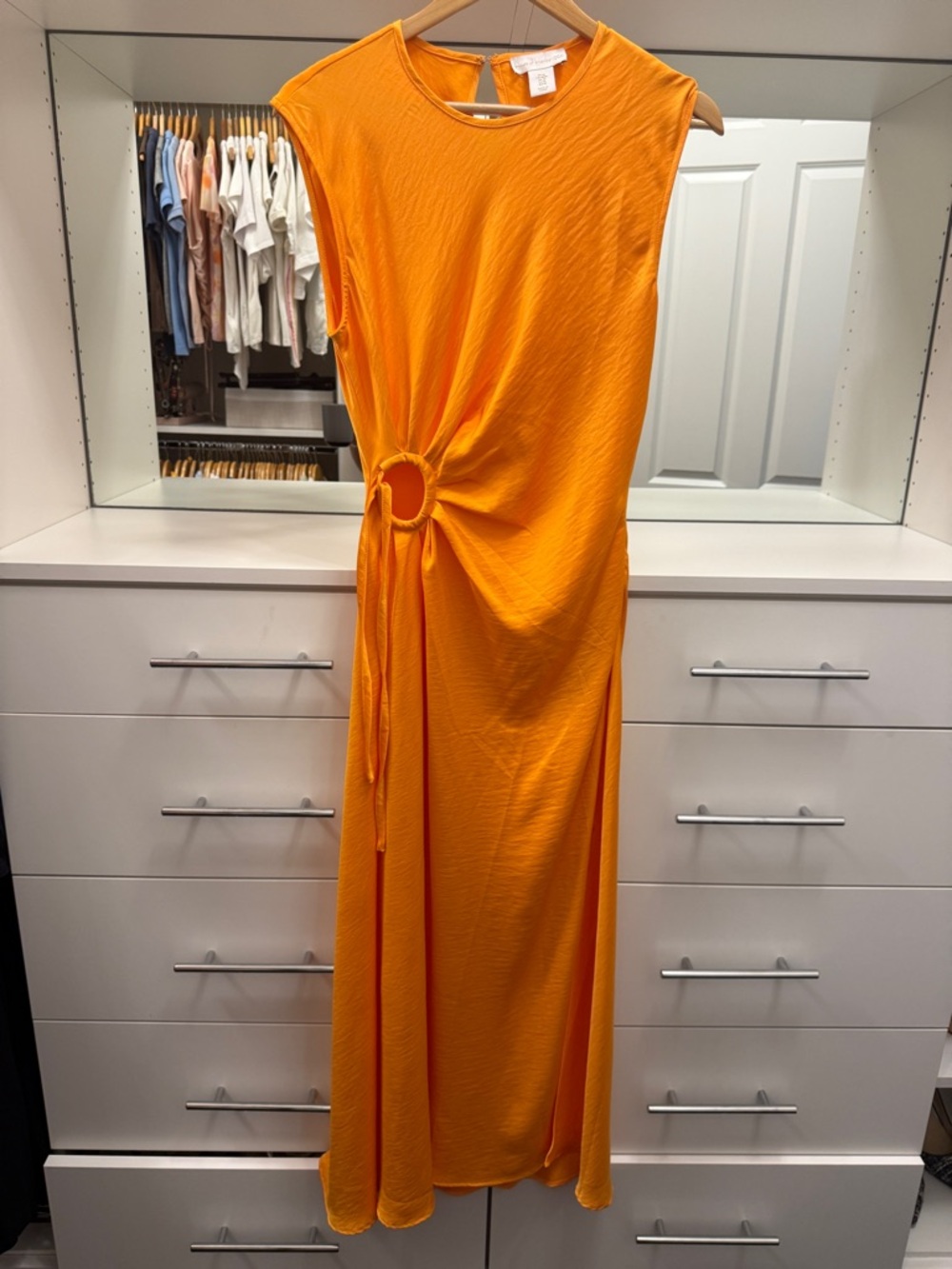 House of Harlow 1960 Newer Worn Orange Maxi Dress with Side Ring